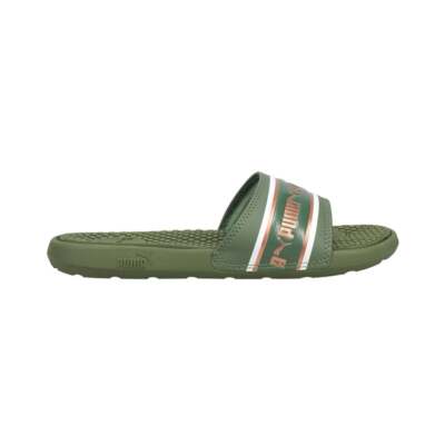 

Женские зеленые повседневные сандалии Puma Cool Cat Stripe Repeat Logo Slide 38589103, Зеленый, Puma Cool Cat Stripe Repeat Logo Slide