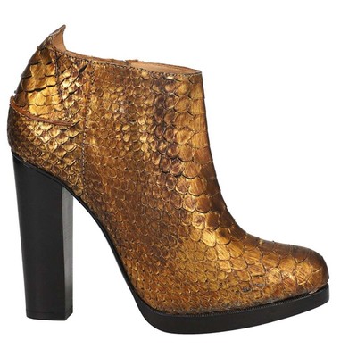 Женские ботильоны с круглым носком Lucchese Gold Python BL6755