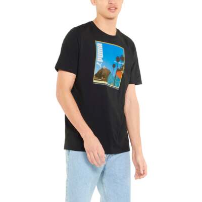 

Puma Photoprint Crew Neck Short Sleeve Graphic T-Shirt Mens Size  Casual Tops, Черный, Puma Photoprint Crew Neck Short Sleeve Graphic T-Shirt