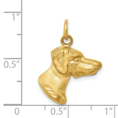 Pre-owned Superdealsforeverything Real 14kt Yellow Gold Dog Charm