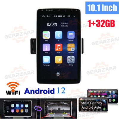 10.1'' Single 1 Din Android12 Car Radio Rotatable Carplay Touch Screen Stereo 6