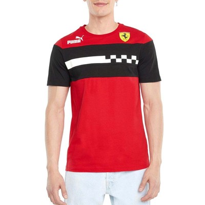 

Puma Sf Race Sds Graphic Crew Neck Футболка с коротким рукавом Мужские красные повседневные топы 531, Красный, Puma Sf Race Sds Graphic Crew Neck Short Sleeve T-Shirt