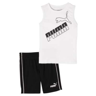 Puma 2 Piece Set Toddler Boys Black, White Casual Tops 858113-01