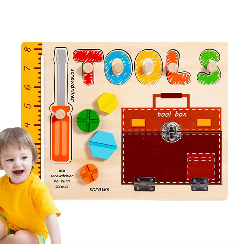 Peg Puzzles for Kids Interactive Montessori Color Learning Wood Jigsaw
