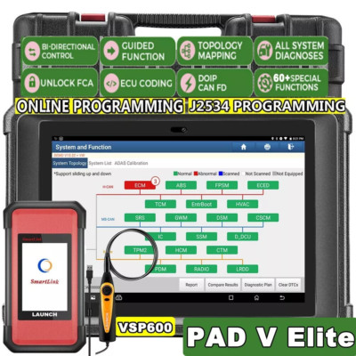 LAUNCH X431 PAD V Elite PAD VII 7 Car Diagnostic Tool J2534 Programming Scanner