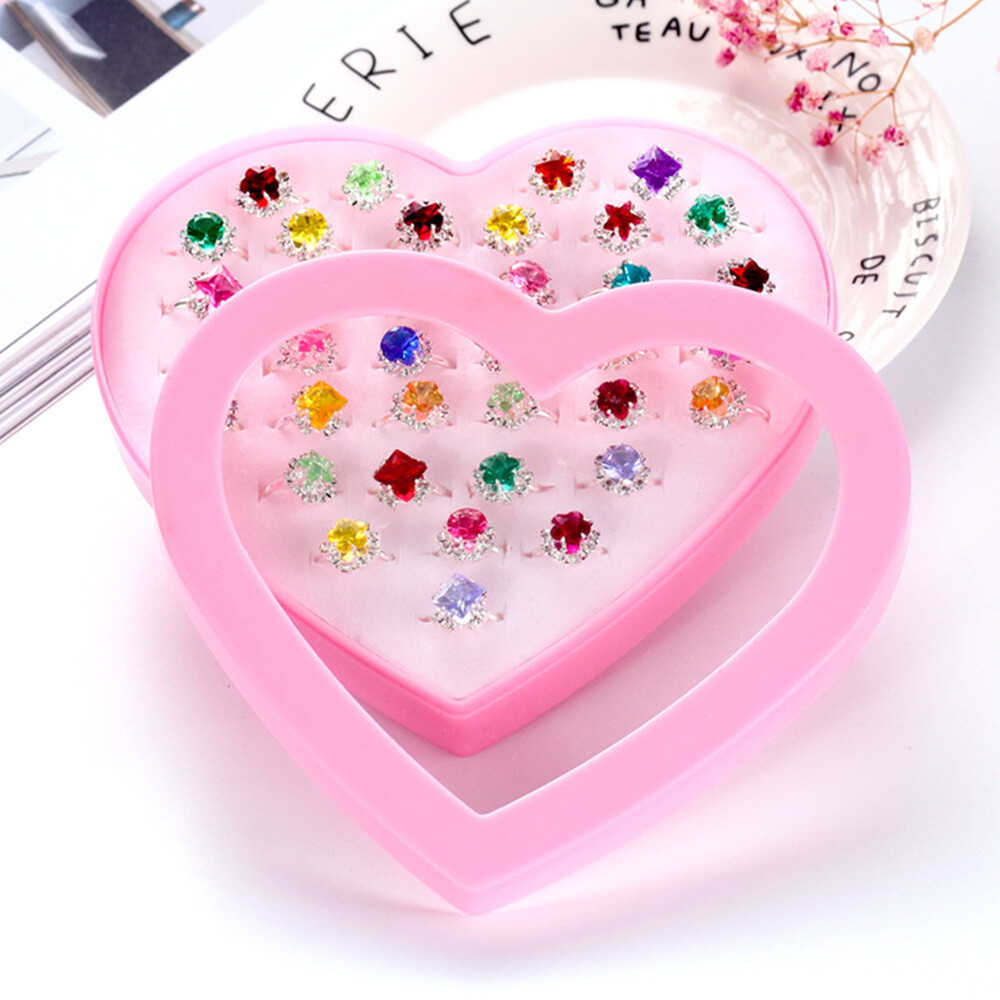 36pcs Children Toys Rings Creative Cute Dress Up Rings for Girls Little