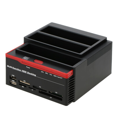 3-Bay USB 3.0 Hard Drive Card Reader 2.5'' 3.5'' HDD Docking Station IDE SATA E5U2