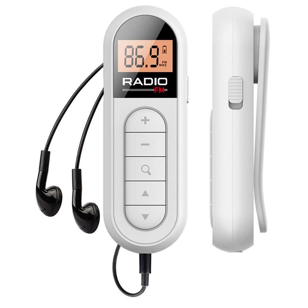 Portable AM/FM Pocket Radio Mini Walkman Digital LCD Screen with 3.5mm Earphone