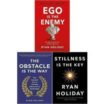 *Hardcover* Ryan Holiday 3 Books Set- Ego is Enemy, Obstacle, Stillness Is...