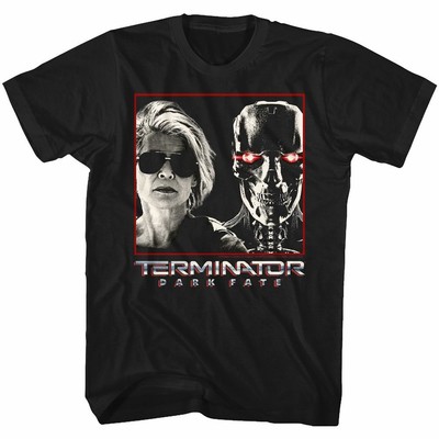 Terminator Dark Fate Sarah And Rev9 Black Adult T-Shirt