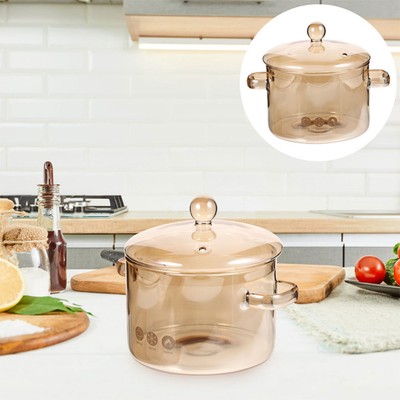  Multi-functional Home Glass Stewing Pot Glass Pot Food Stew Pot with Lid Home