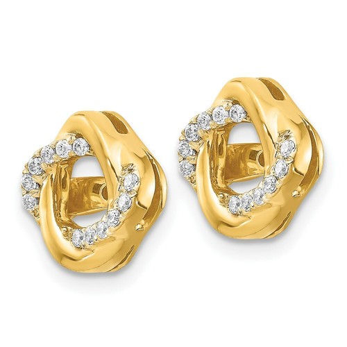 Pre-owned Pricerock 14k Yellow Gold Twisted Diamond Jacket Earring