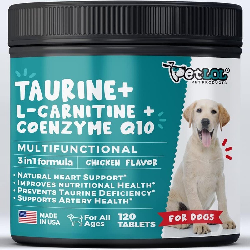 Taurine Supplement for Dogs with L-Carnitine and Coenzyme Q10 (Coq10): Vet  Endor