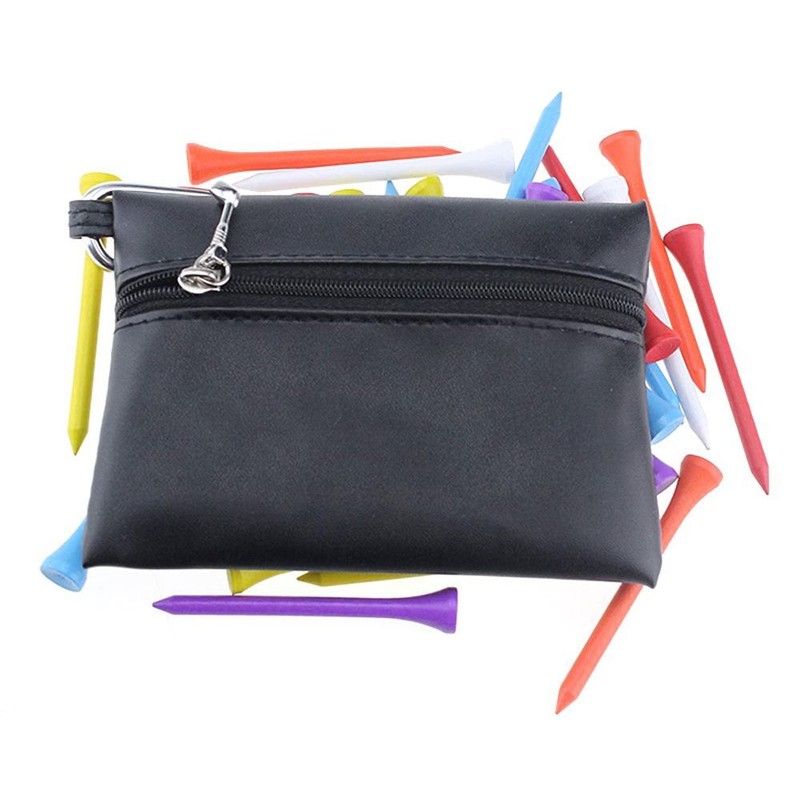 Tee Storage Pouch Clip Club Tees Bag Marker  Leather Pocket Supplies