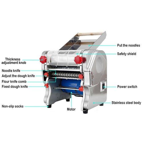 Noodle Machine Stainless Steel Electric Pasta Press Maker Commercial Home 110V