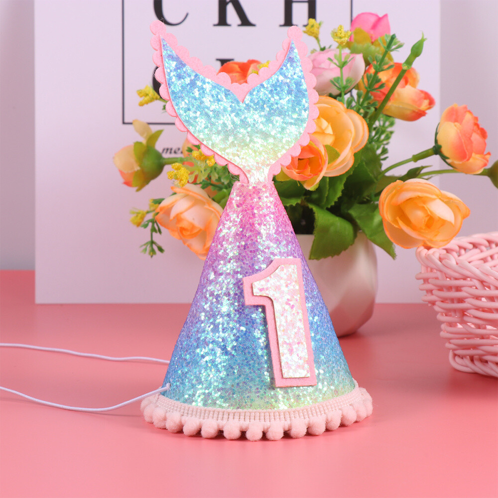 1pc Birthday Hats Glitter First Birthday Cap Decorations For Party