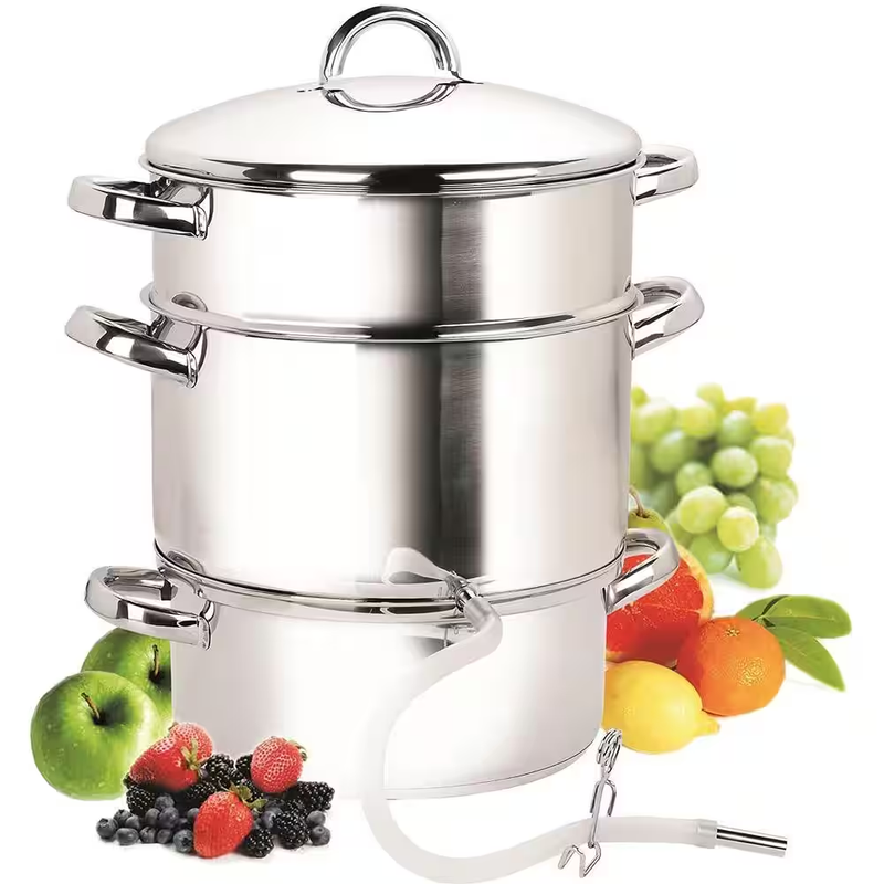 NEW 28cm 11 Qt. Stainless Steel Fruit Juicer Steamer Multipot Silver