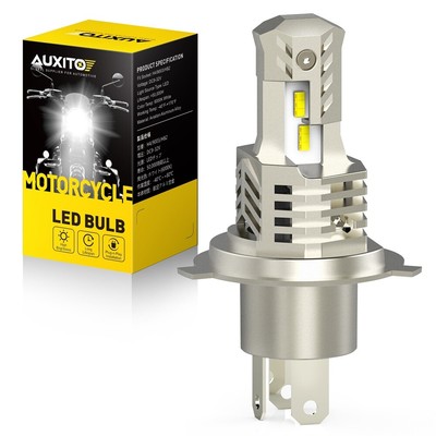 1x AUXITO H4 HB2 Motorcycle LED Headlight Bulb 6000K White for Motorcycle 6000LM