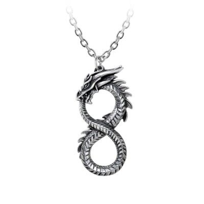 Alchemy Gothic Infinity Dragon Pendant Necklace Pewter Vikings Norse Scandinavia