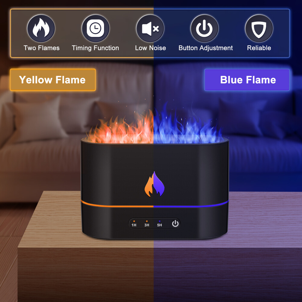 Essential Oil Aroma Diffuser 3d Flame Mist Home Decor 250ml