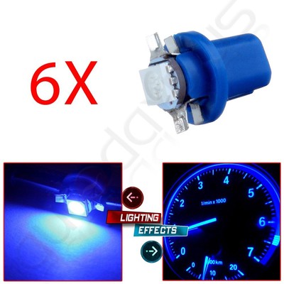 6X BLUE T5 B8.5D 5050 EPISTAR SMD LED BULBS DASHBOARD CLUSTER GAUGE DASH LIGHT