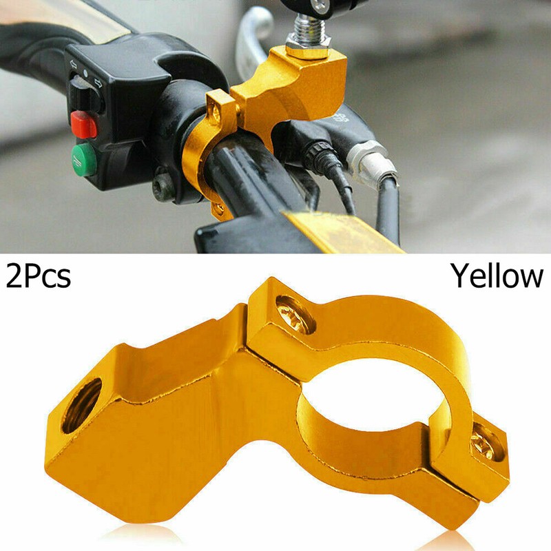 7/8" Motorcycle Dirt Bike Handlebar Rearview Mirror Mount Bracket Clamp 10mm