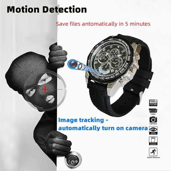 Smartwatch with motion detection and image tracking features.