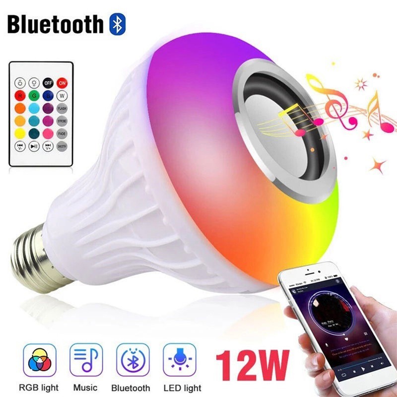 Wireless Bluetooth LED Light Speaker Bulb RGB E27 12W Music
