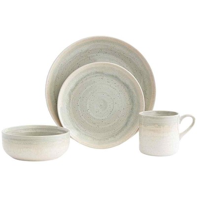 Hearth 16-Piece Casual Seafoam Ceramic Dinnerware Set(Service for 4)