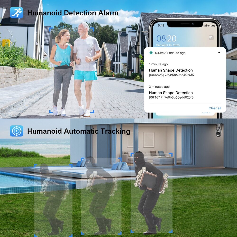 8MP Wireless Security Camera System Outdoor 2.4G WiFi IP Night Vision Cam 1080P