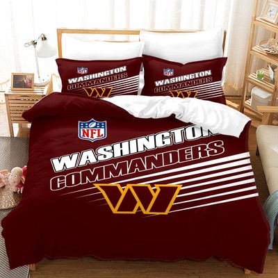 Washington Commanders Bedding Set 3PCS Cotton Blend Duvet Cover Two Pillowcases