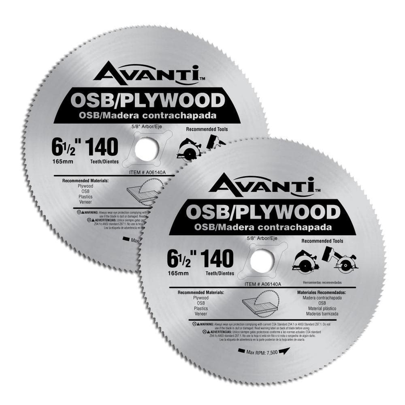6-1/2 In. X 140-Tooth Osb/Plywood Circular Saw Blade (2-Pack