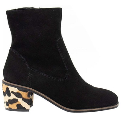 

Crevo Jade Leopard Round Toe Ботинки на молнии Женские черные повседневные ботинки CW1077-0, Черный, Crevo Jade Leopard Round Toe Zippered Booties