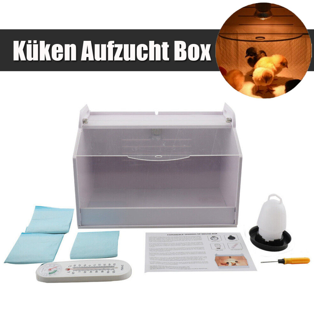 Küken Aufzucht Box Komplettset Wärmelampe Brut Heim Reptilien Geflügel Inkubator