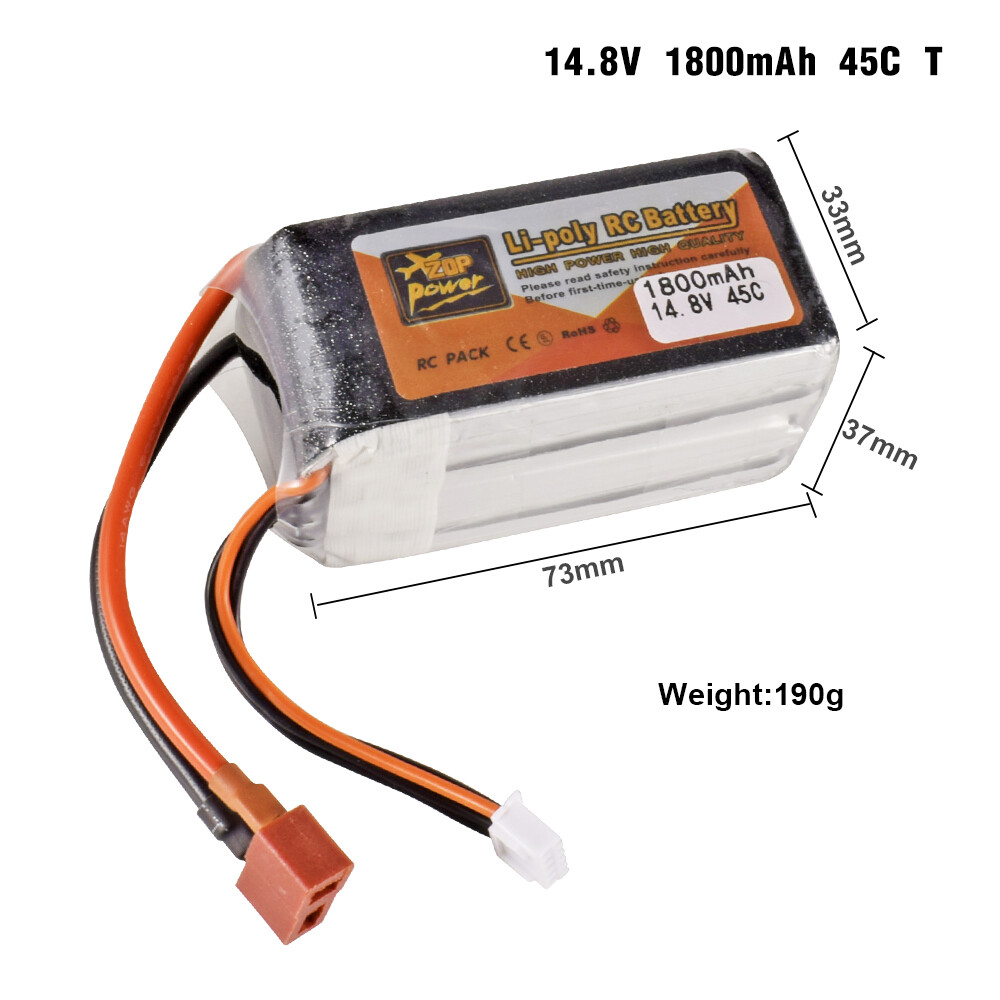 Zop Power 14.8V 4s 1800/3500/6000mAh 30C 45C Lipo Battery XT60 for RC Car Boat