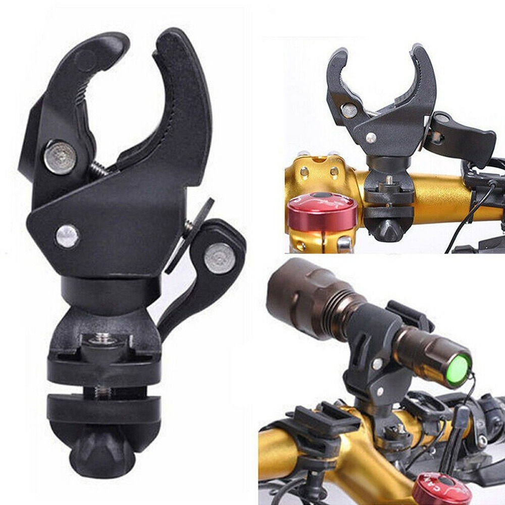 MTB Bicycle Bike Handlebar Mount Bracket Flashlight Torch Clip Holder Clamp US