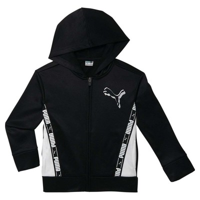 

Флисовая толстовка с капюшоном на молнии Puma Amplified Pack для подростков, черная повседневная верхняя одежда для мальчиков 85899, Черный