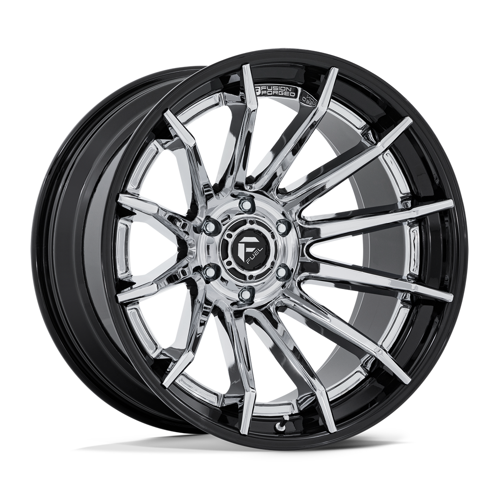 ❀クロム❀ 20 Inch Chrome Black Wheels Rims Fuel Forged Burn 20x10