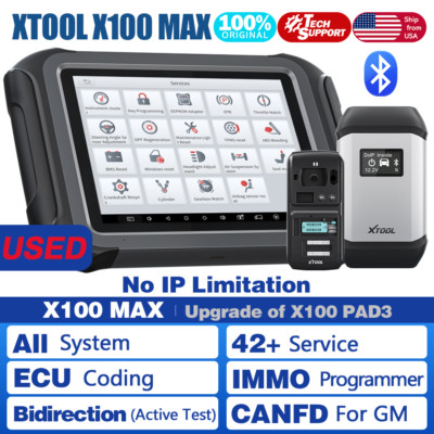 XTOOL USED X100 MAX Auto IMMO K!ey Pro/gramming Diagnostic Scanner 42 Resets