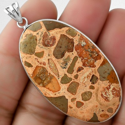 Natural Asteroid Jasper 925 Sterling Silver Pendant Jewelry P-1001