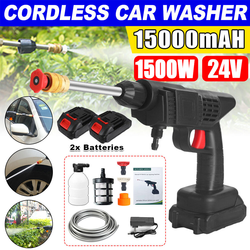 1500W Powerful Cordless High Pressure Washer Gun Portable Power Cleaner Tool US