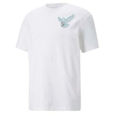 

Мужские белые повседневные топы Puma Nmj X Relaxed с круглым вырезом и короткими рукавами 53572902, Белый, Puma Nmj X Relaxed Crew Neck Short Sleeve TShirt
