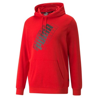

Puma Power Logo Pullover Hoodie Mens Red Casual Topwear 84737811, Красный