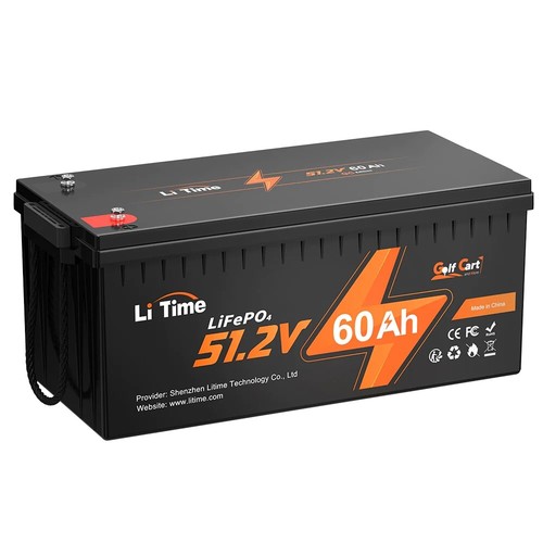 LiTime 48V 60Ah LiFePO4 Lithium Battery 120A BMS For Golf Cart Energy Saving
