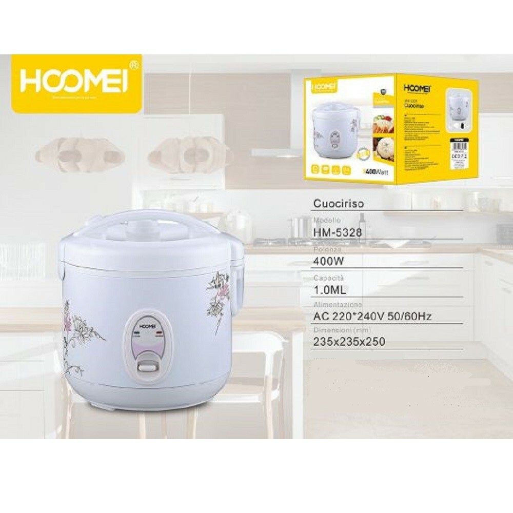 Cuociriso Elettrico 400 Watt 1 Litro Cuoci Riso Risottiera Hoomei Hm-5328