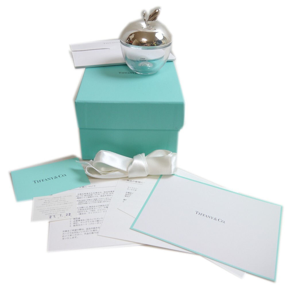 ティファニー シルバー925 クリスタル製 アップル ボックス Tiffany & Co. Makers Vintage Figural Apple Trinket Box 925