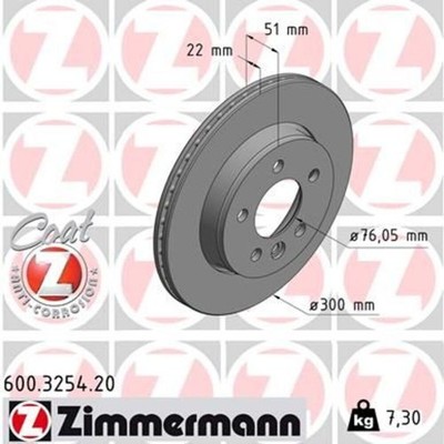 Zimmermann 300mm Brake Disc Set (2 pcs) 600.3254.20