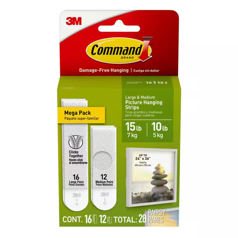Command Picture Hanging Strips 56 Pack Large Medium Damage Free Wall Adhesive