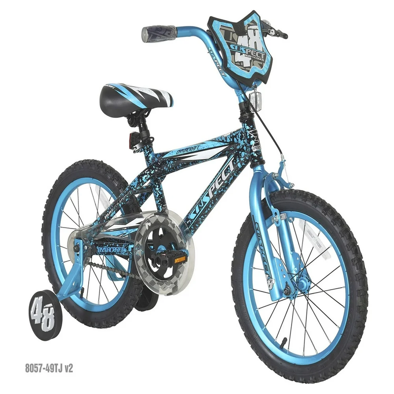 16" Dynacraft Suspect Kids Bike BMX Bicycle Training Wheels 6-10 Years Blue Red
