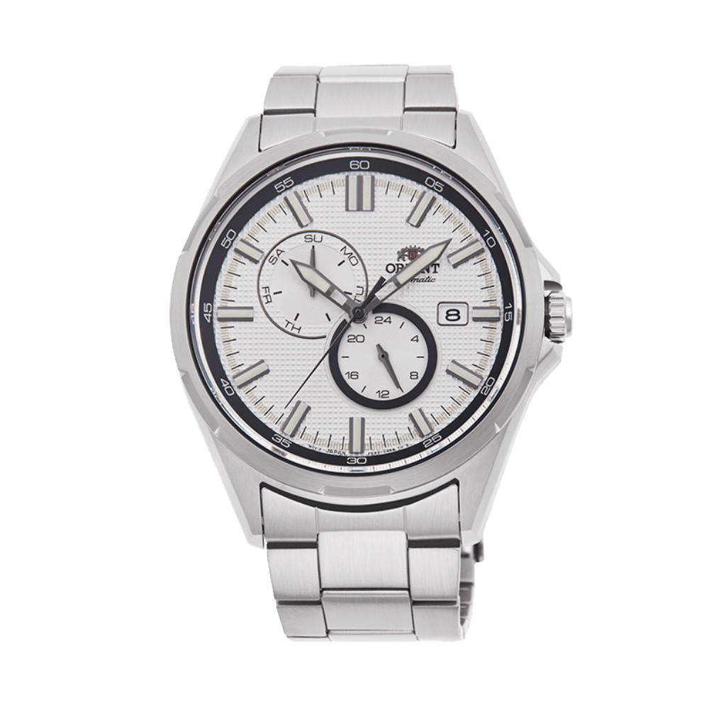 Pre-owned Orient Defender Day Date Sports Automatic Watch White Dial Ak0603s Made In Japan